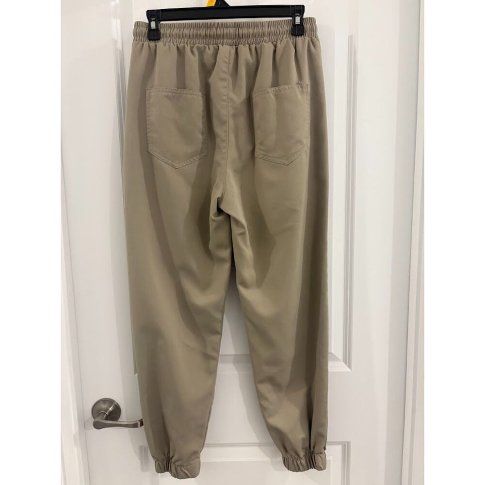 SHEIN Khaki Drawstring Jogger Pants Size S Elastic Waist - Picture 4 of 8